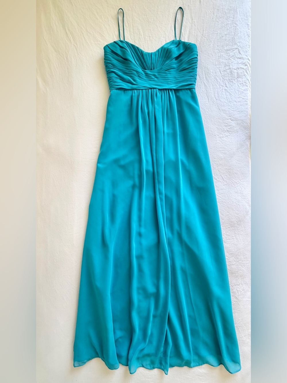 David’s Bridal Malibu Blue Bridesmaid Dress